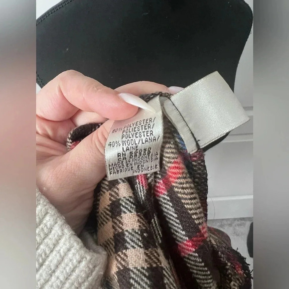 Evan Picone | Vintage Wool Blend Dark Plaid Button Up Blazer | Size 12 - Picture 8 of 8